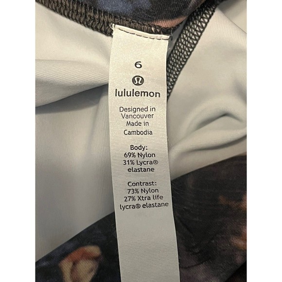Lululemon Crop Leggings Size 6 Spring Bloom Flip Waist Yoga Active Mesh Leg - Picture 8 of 8